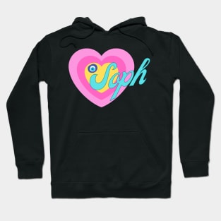 Soph in Colorful Heart Illustration Hoodie